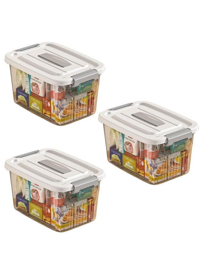 KREPS Clear Plastic Storage Box/Bins, Container with Latches and Lid, Stackable Storage, Heavy Duty Material (NO.3-14.5 X 10.5 X 8.2 INCH, PACK OF - 3) - Image 1