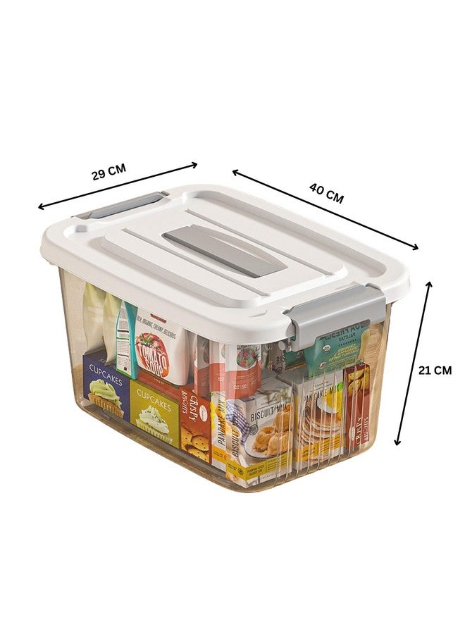 KREPS Clear Plastic Storage Box/Bins, Container with Latches and Lid, Stackable Storage, Heavy Duty Material (NO.3-14.5 X 10.5 X 8.2 INCH, PACK OF - 3) - Image 2