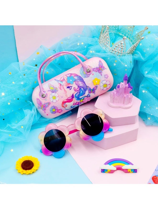 Riolio Girls' Sunglasses with Case, Baby and Kids Polarized Sunglasses, Flower-Shaped UV400 Protection Sunglasses, Plastic Frame  - Image 4