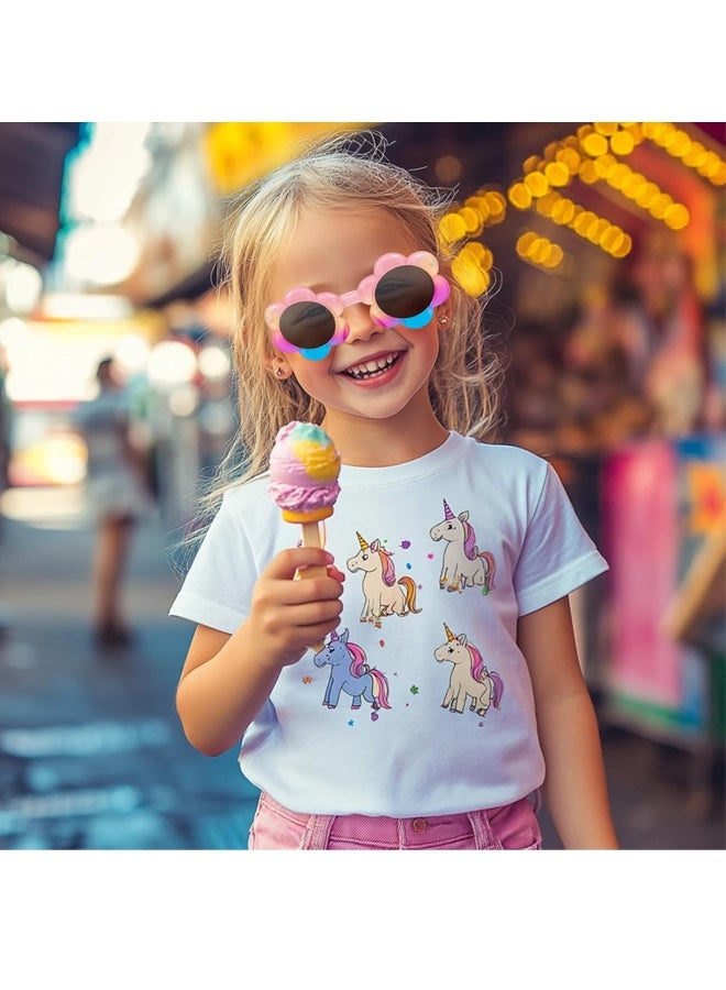 Riolio Girls' Sunglasses with Case, Baby and Kids Polarized Sunglasses, Flower-Shaped UV400 Protection Sunglasses, Plastic Frame  - Image 2