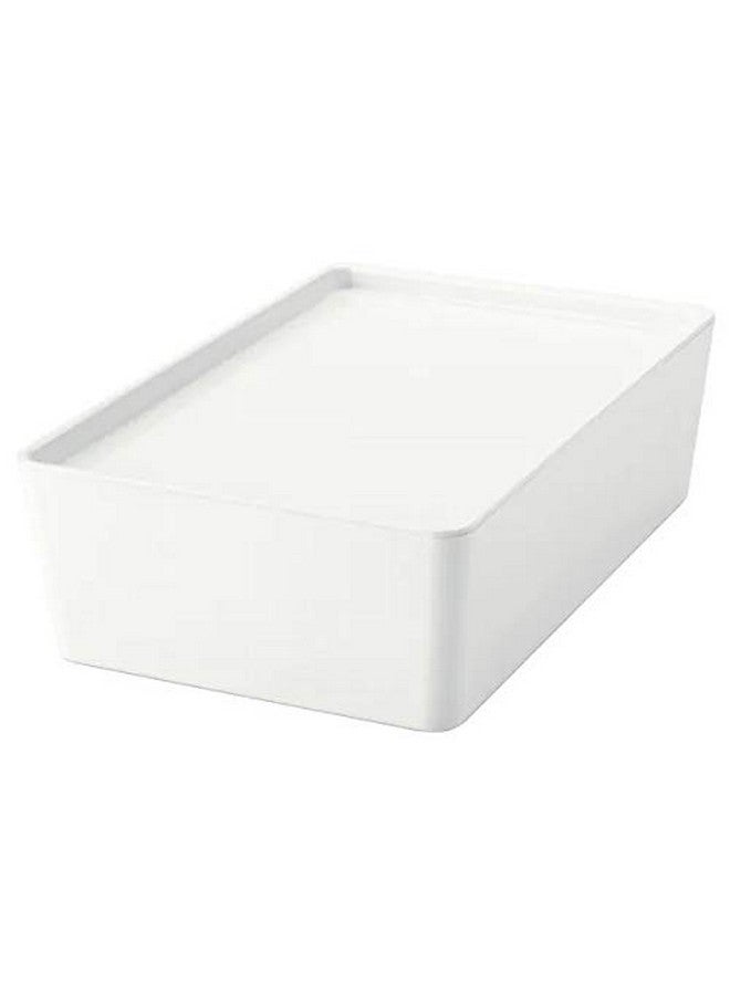 NT-STAR Box with lid, 18x26x8 cm,PET Plastic 50% recycled (White) - Image 1