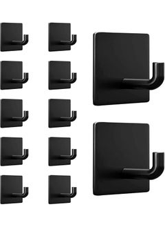 MVAQKLM  12 Pieces Wall Hooks, Coat Hooks 304 Stainless Steel Waterproof Hooks Hat Rack Robe Hook Decorative Hooks Single Organizer for Bathroom, Kitchen, Hanging, Coat Robe, Towel, Key  - Image 1
