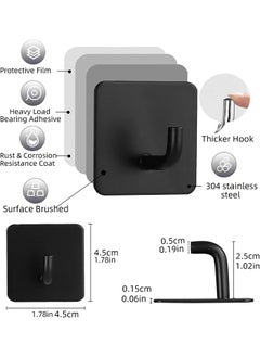 MVAQKLM  12 Pieces Wall Hooks, Coat Hooks 304 Stainless Steel Waterproof Hooks Hat Rack Robe Hook Decorative Hooks Single Organizer for Bathroom, Kitchen, Hanging, Coat Robe, Towel, Key  - Image 2