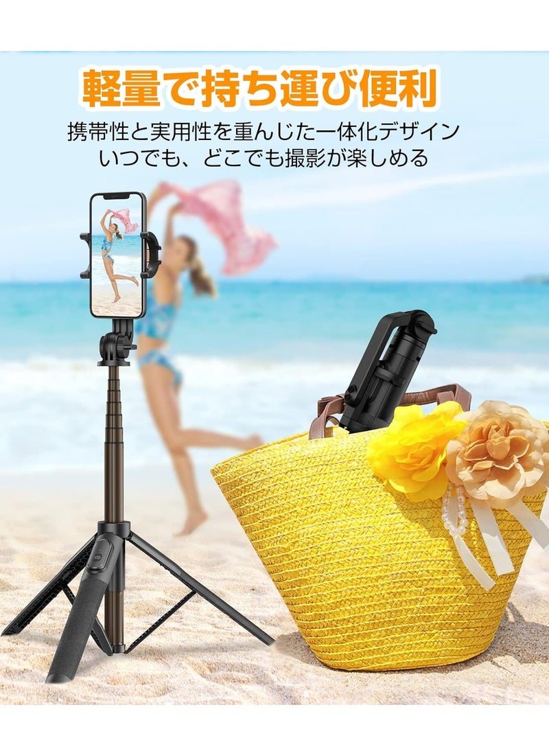 K21 Integrated Tripod BT 4.0 Wireless Selfie Stick for Smart Phone Black - Image 4