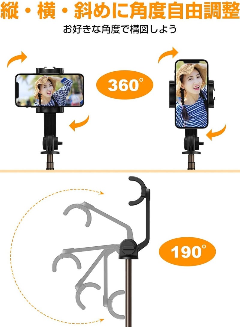 K21 Integrated Tripod BT 4.0 Wireless Selfie Stick for Smart Phone Black - Image 3