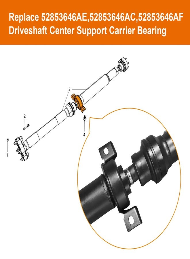 Camotokiit Upgrade CHR03A0 Driveshaft Center Support Carrier Bearing Compatible with Dodge WD Durango,Jeep WK2 Grand Cherokee 2011-2023 Replace 52853646AE 52853646AC 52853646AF Black - Image 5