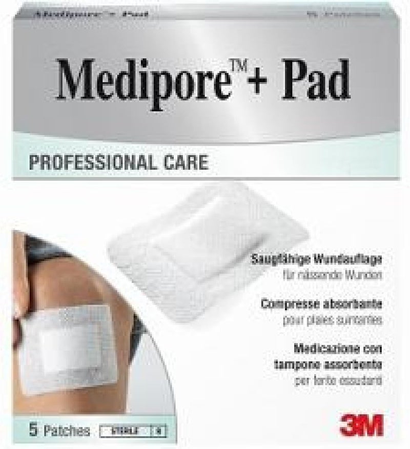 Sterile Dressing With Absorbent Pad Medipore Pad 10 X 10 Cm 5 Pieces