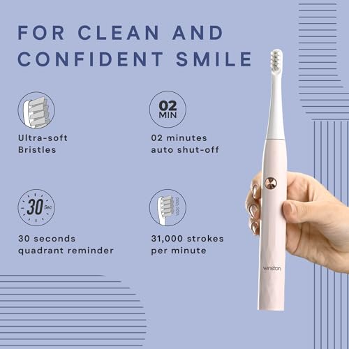 Winston Rechargeable Super Sonic Electric Toothbrush High-frequency Vibration 3-Cleaning Modes with upto 30 Day -IPX7 Waterproof - Image 3