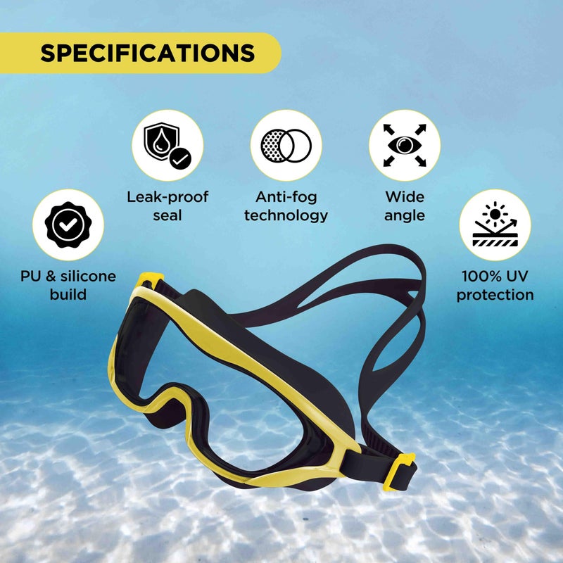 Endless EL1010 Premium Swimming Goggle with Anti-Fog and UV Protection | Yellow | Stylish Big Frame for more Visibility | Soft Silicone Gasket for Leak Proof | With Hard Case - Image 2