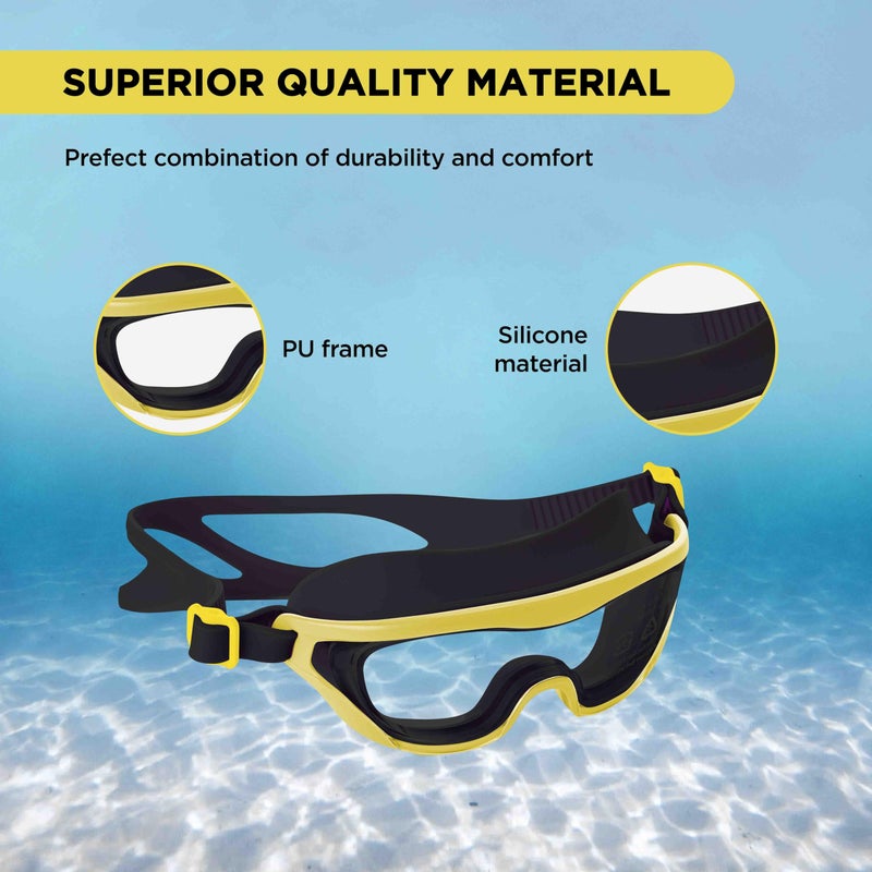 Endless EL1010 Premium Swimming Goggle with Anti-Fog and UV Protection | Yellow | Stylish Big Frame for more Visibility | Soft Silicone Gasket for Leak Proof | With Hard Case - Image 3