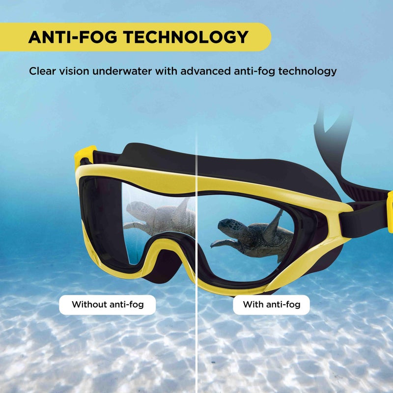 Endless EL1010 Premium Swimming Goggle with Anti-Fog and UV Protection | Yellow | Stylish Big Frame for more Visibility | Soft Silicone Gasket for Leak Proof | With Hard Case - Image 4