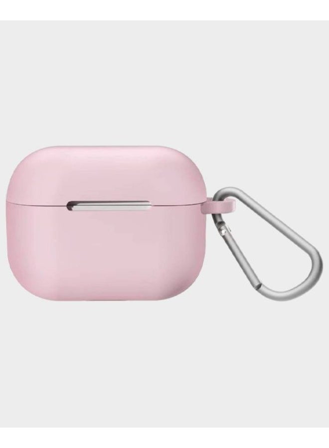 جراب سيليكون لسماعات AirPods 4، مقاوم للصدمات والسقوط والغبار، مزود بضوء LED مرئي، غطاء واقي مع حلقة مفاتيح متوافق مع سماعات AirPods الجيل الرابع 2024 (وردي)