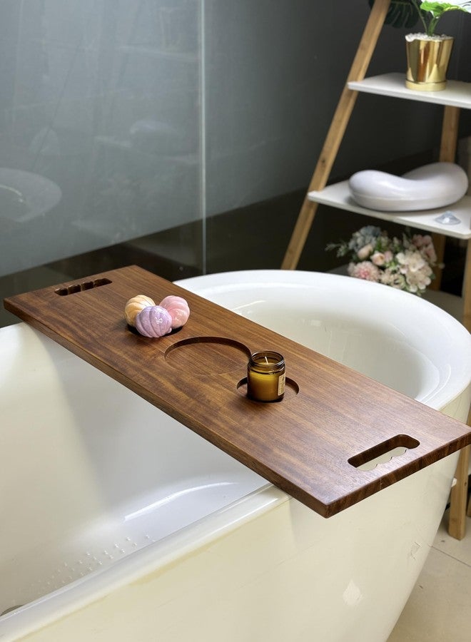Graceware Wood Bathtub Tray with Handles - 35 x 12 Inch Large Luxury Bath Caddy - Image 1