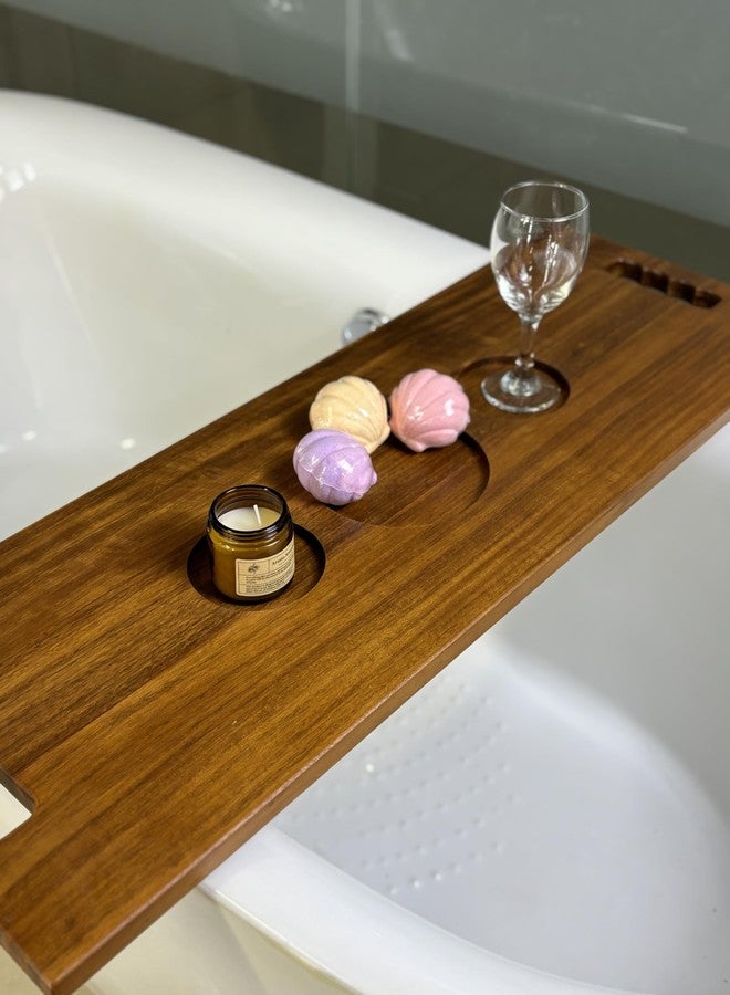 Graceware Wood Bathtub Tray with Handles - 35 x 12 Inch Large Luxury Bath Caddy - Image 2