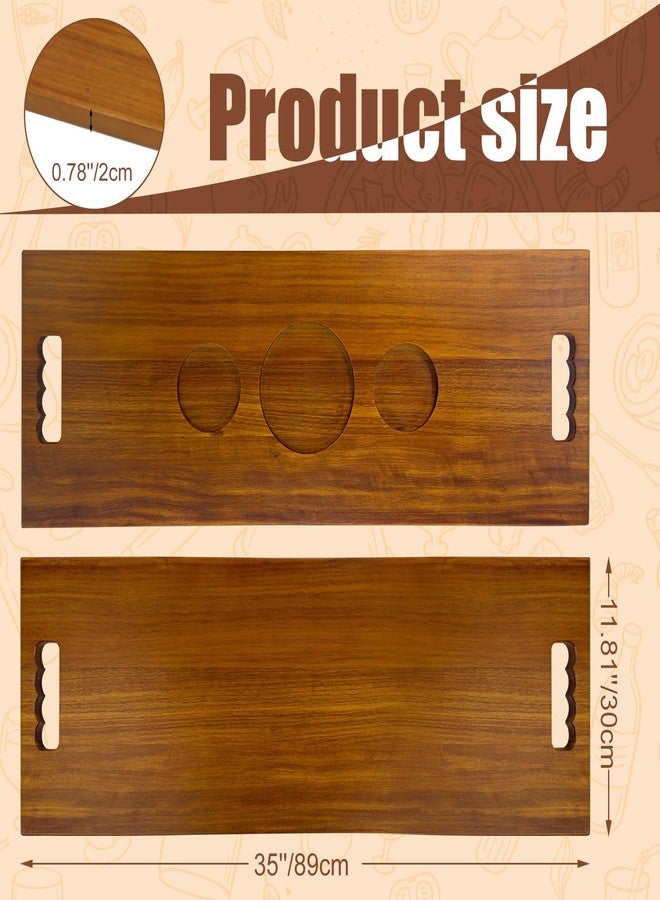Graceware Wood Bathtub Tray with Handles - 35 x 12 Inch Large Luxury Bath Caddy - Image 4