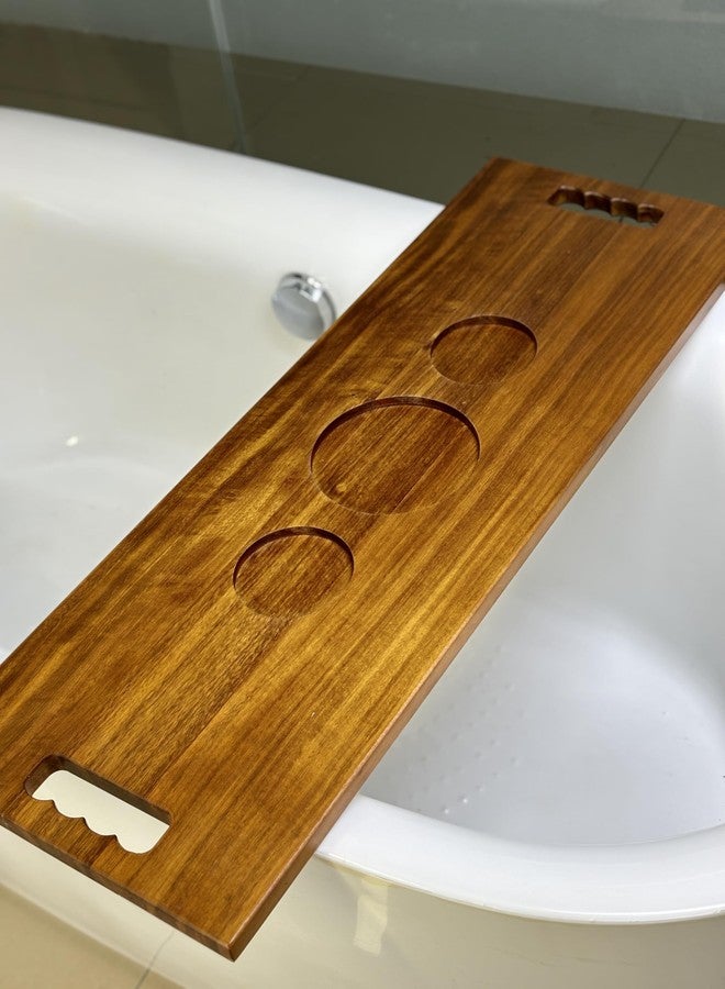 Graceware Wood Bathtub Tray with Handles - 35 x 12 Inch Large Luxury Bath Caddy - Image 5