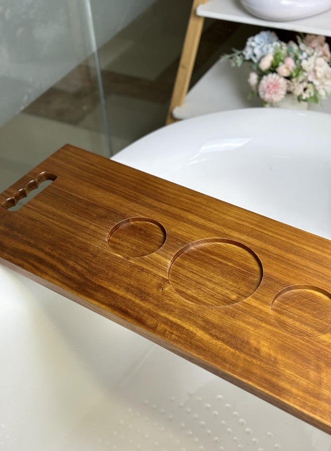 Graceware Wood Bathtub Tray with Handles - 35 x 12 Inch Large Luxury Bath Caddy - Image 3