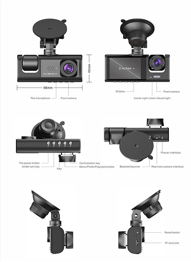FPC IPS Screen 1080P Full HD Dash Cam, Night Vision Car DVR, Vehicle Black Box Recorder, Car Accessories with Sensor Parking Monitor Loop Recording  - Image 4