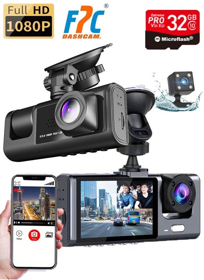 FPC IPS Screen 1080P Full HD Dash Cam, Night Vision Car DVR, Vehicle Black Box Recorder, Car Accessories with Sensor Parking Monitor Loop Recording  - Image 1