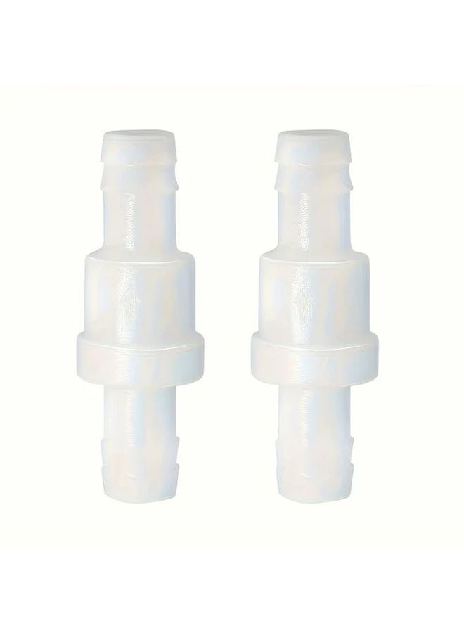 Upgraded 2pcs White 1 2 Inch One Way Check Valve Odor Proof Plastic Fuel Water Pump Air Stop Valve - Image 2