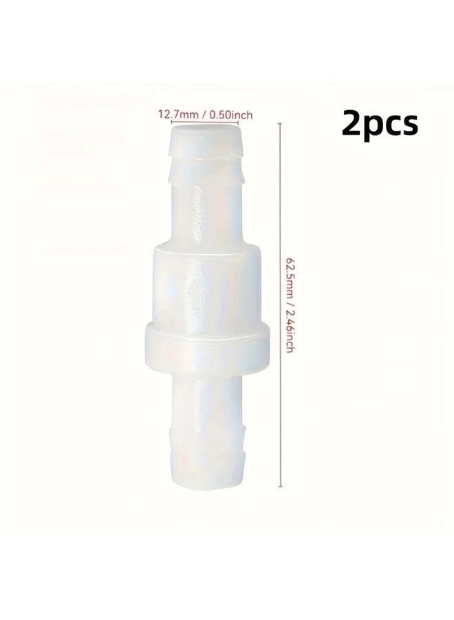 Upgraded 2pcs White 1 2 Inch One Way Check Valve Odor Proof Plastic Fuel Water Pump Air Stop Valve - Image 3