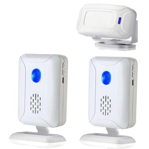 HASANBAY Motion Sensor Door Bells Chimes for BusinessStore Door Entry Bell Commercial Door Entry AlertSleepwalker Elderly Toddler Safety MonitorCaregiver Reminder 2 Receiver 1 Motion Sensor - Image 1