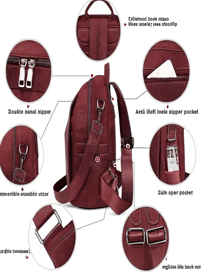 MUCHOVA Stylish Women Backpack | Lightweight Casual College Backpack | Spacious Multi-Pocket Backpack for Office Travel & College (Marron) - Image 3