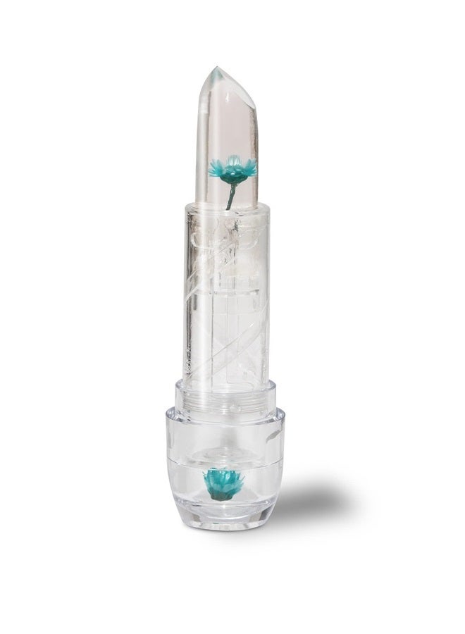 Blossom Moisturizing Custom Color Changing Crystal Lip Balm, Strawberry Scented, Lip Stain Tint, Infused with Real Flowers, 3g, Turquoise - Image 1