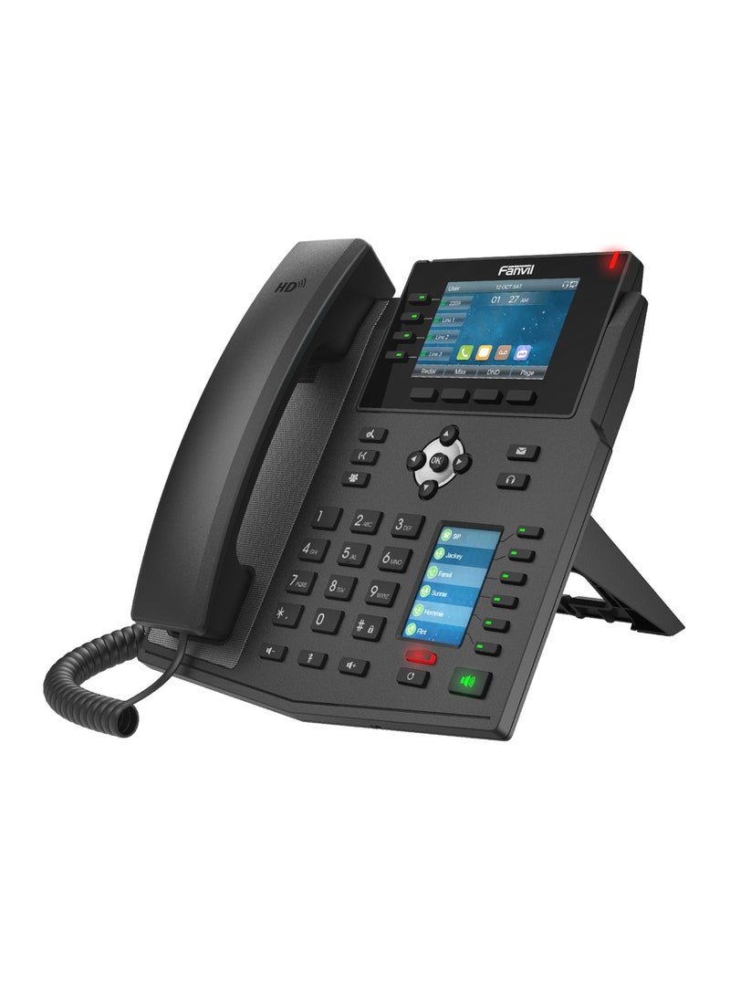 فانفيل Fanvil-X5U High-end IP Phone,  3.5-inch main color screen and 2.4-inch extended screen, HD voice, gigabit Ethernet, 16 SIP lines, PoE, Built-in Bluetooth, 6-way audio conference - Image 2