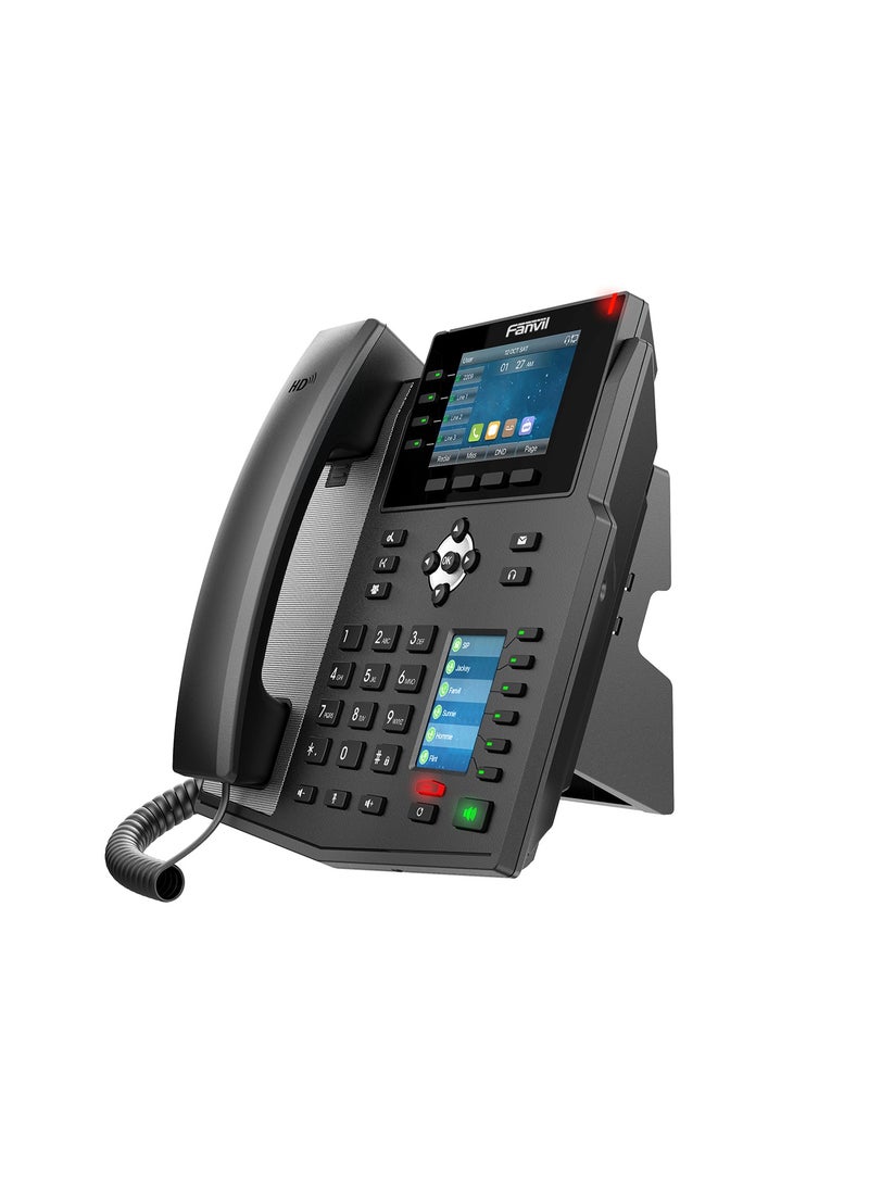 فانفيل Fanvil-X5U High-end IP Phone,  3.5-inch main color screen and 2.4-inch extended screen, HD voice, gigabit Ethernet, 16 SIP lines, PoE, Built-in Bluetooth, 6-way audio conference - Image 4