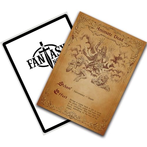 Fantasy North - Spell Scrolls I - 100 Textured Matte TCG Card Sleeves - Fits Magic MTG Commander Pokemon and Other Card Games - Playing Card Sleeves (Animate Dead) - Image 4