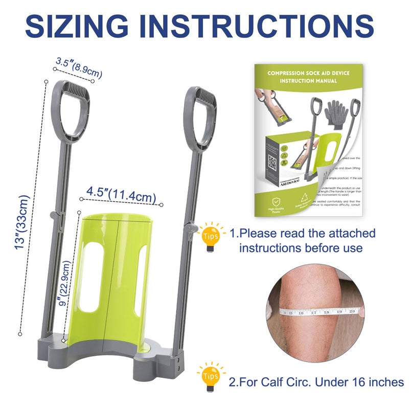 JFMkaer Compression Sock Aid Device | Size for Leg Circ 16 in or Less | Helper Device for Putting on Compression Stocking, Easy On Donning Aid Tool for Socks & Stockings, Durable & User-Friendly Design - Image 5