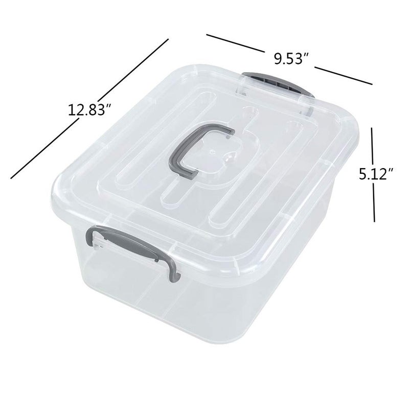 Kekow 2-Pack Clear Storage Latch Box, Plastic Containers With Lids, 8 L - Image 3