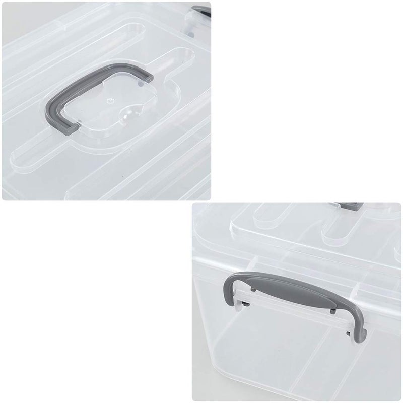 Kekow 2-Pack Clear Storage Latch Box, Plastic Containers With Lids, 8 L - Image 4