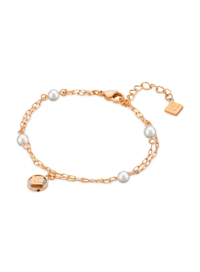 Guy Laroche Gisele Rose Gold Bracelet with White MOP for Women