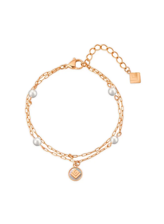 Guy Laroche Gisele Rose Gold Bracelet with White MOP for Women
