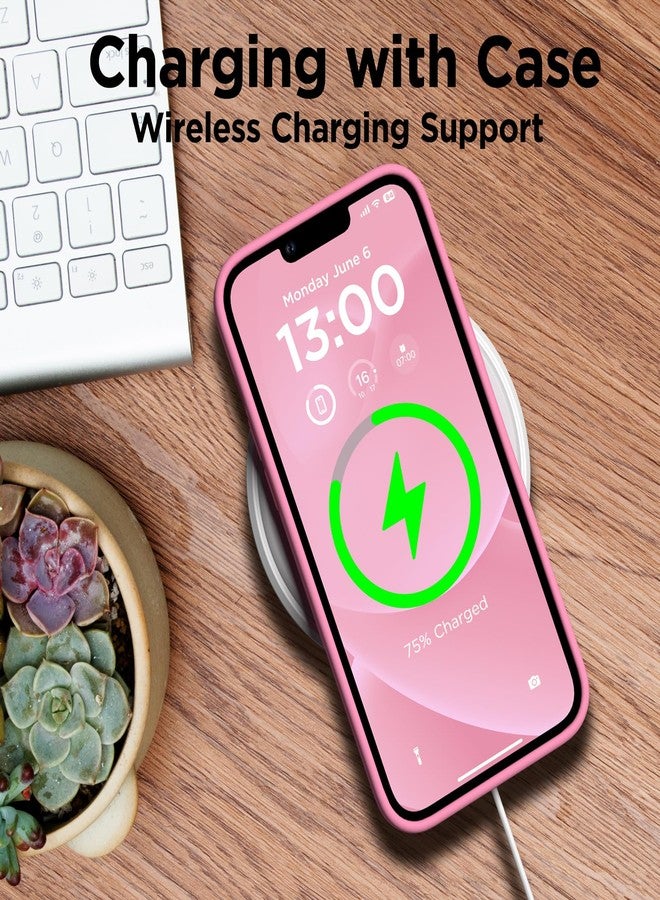 جراب COFFKER مصمم خصيصًا لهاتف iPhone 13 Pro Max، مصنوع من السيليكون السائل مع واقيين للشاشة، جراب حماية نحيف مقاوم للصدمات لكامل الهاتف، مناسب لهاتف iPhone 13 Pro Max مقاس 6.7 بوصة، لون وردي فاتح - Image 5