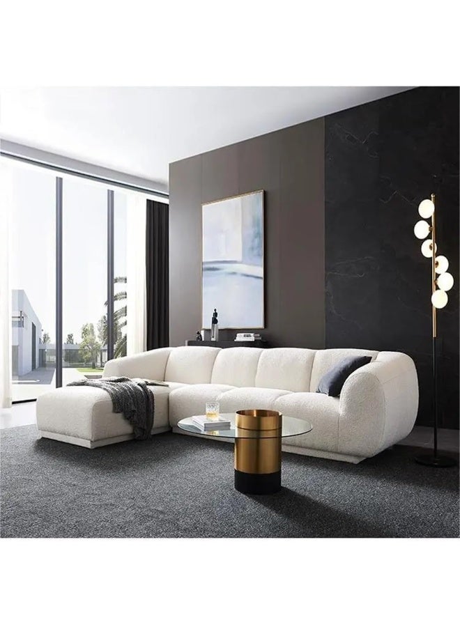 Comfynest أريكة مودرن بوكلية فاخرة على شكل L مكونة من 3 مقاعد (شكل L يمين) في غرفة المعيشة المستوحاة من النرويج - Image 4