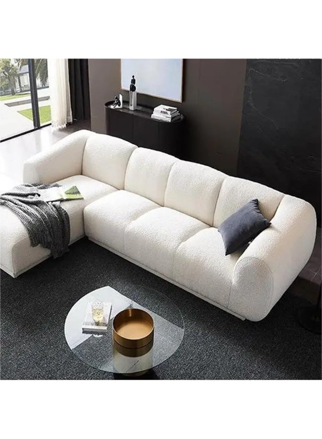 Comfynest أريكة مودرن بوكلية فاخرة على شكل L مكونة من 3 مقاعد (شكل L يمين) في غرفة المعيشة المستوحاة من النرويج - Image 1