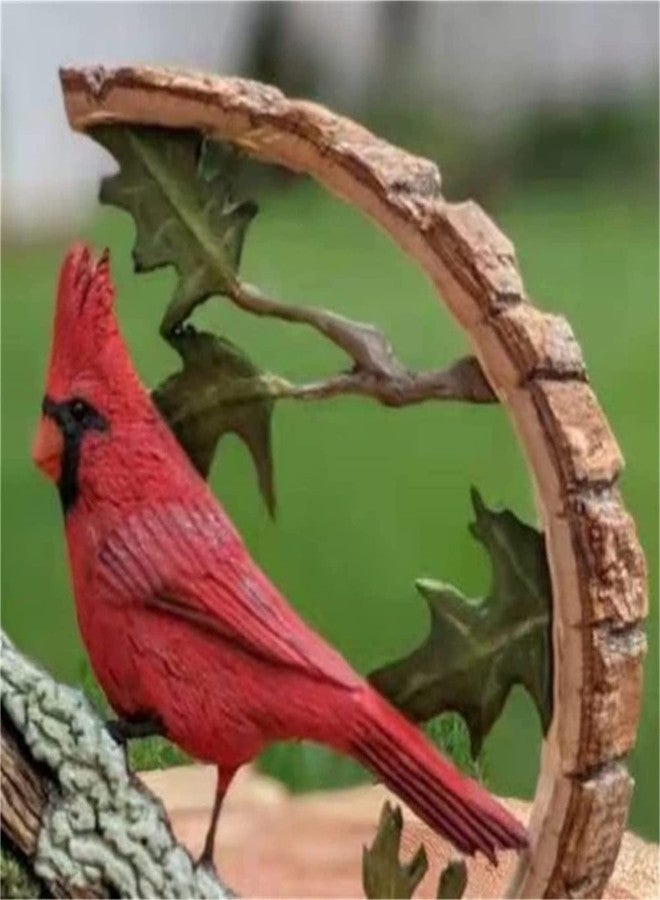 DFYOP Cardinal Wood Carving - Handmade 'Cardinals Appear When Angels are Near', Unique Original Art Carving Work Statue Decor Small Animal Sculpture Art Wood Miniature - Image 5