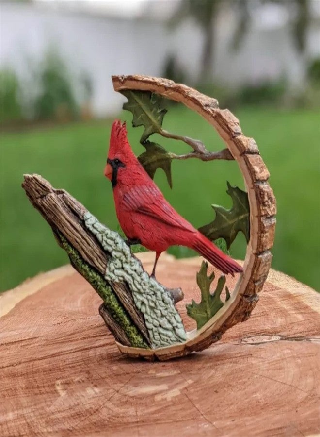 DFYOP Cardinal Wood Carving - Handmade 'Cardinals Appear When Angels are Near', Unique Original Art Carving Work Statue Decor Small Animal Sculpture Art Wood Miniature - Image 2
