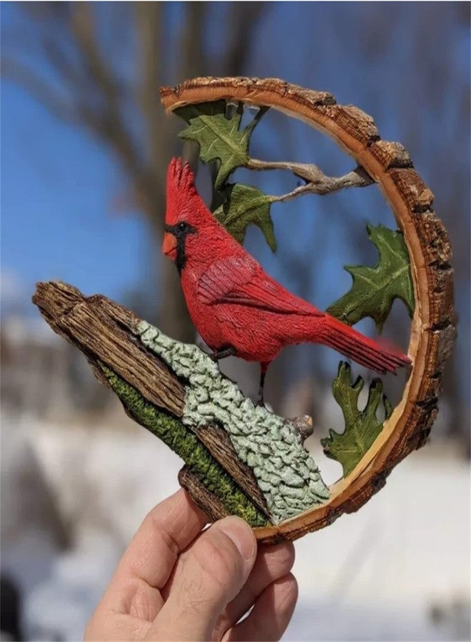DFYOP Cardinal Wood Carving - Handmade 'Cardinals Appear When Angels are Near', Unique Original Art Carving Work Statue Decor Small Animal Sculpture Art Wood Miniature - Image 4