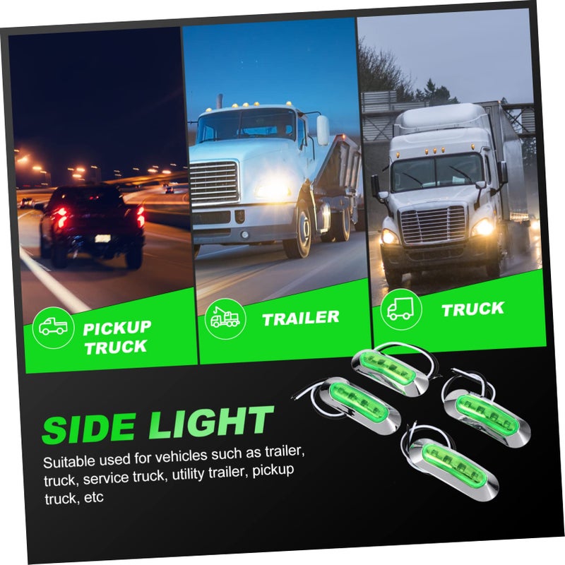 Green LED Side Marker Lights For Trucks Enhanced Visibility Easy Install Low Power 4pcs - Image 5