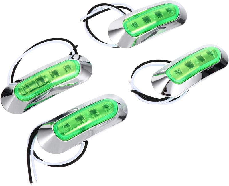 Green LED Side Marker Lights For Trucks Enhanced Visibility Easy Install Low Power 4pcs - Image 1