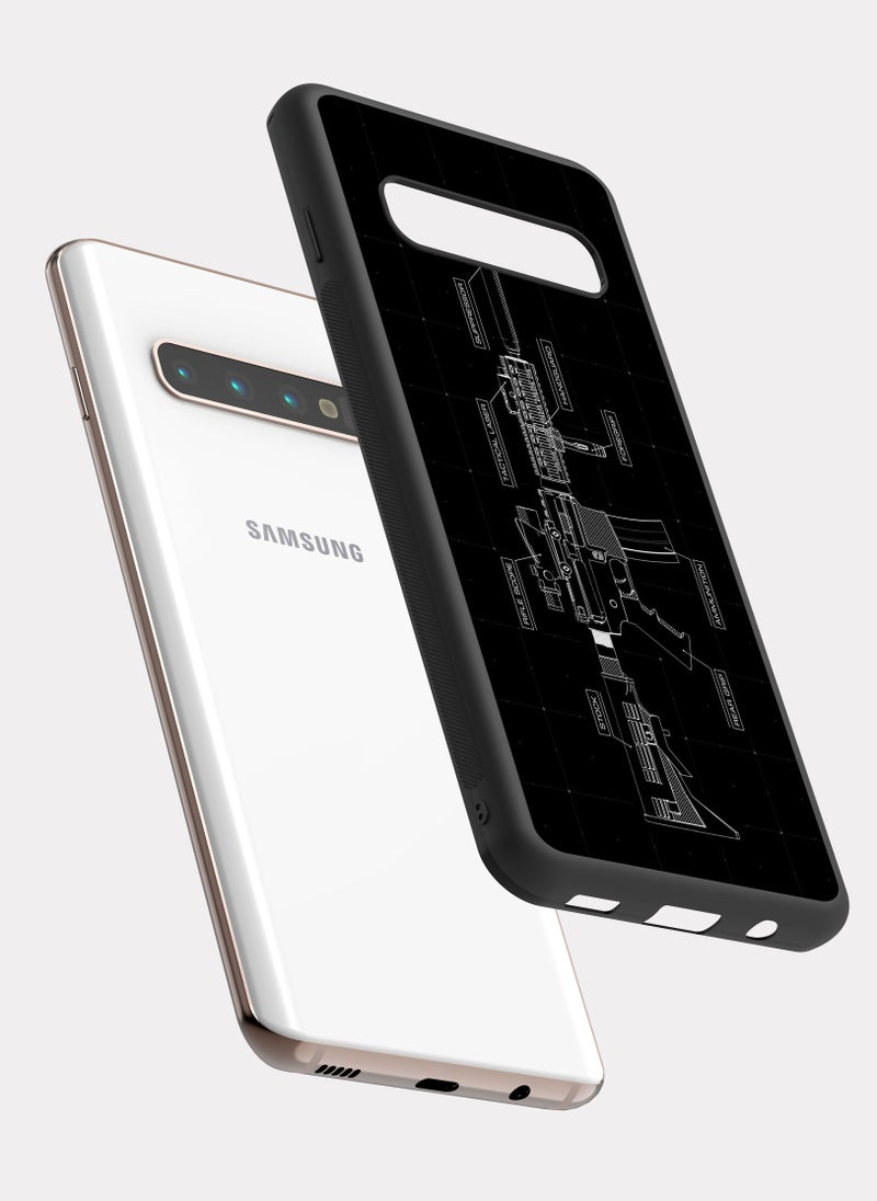 بكسلات كفر سامسونج جالكسي اس 10 بلس بندقية ام 4 رشاش ابيض - Image 2