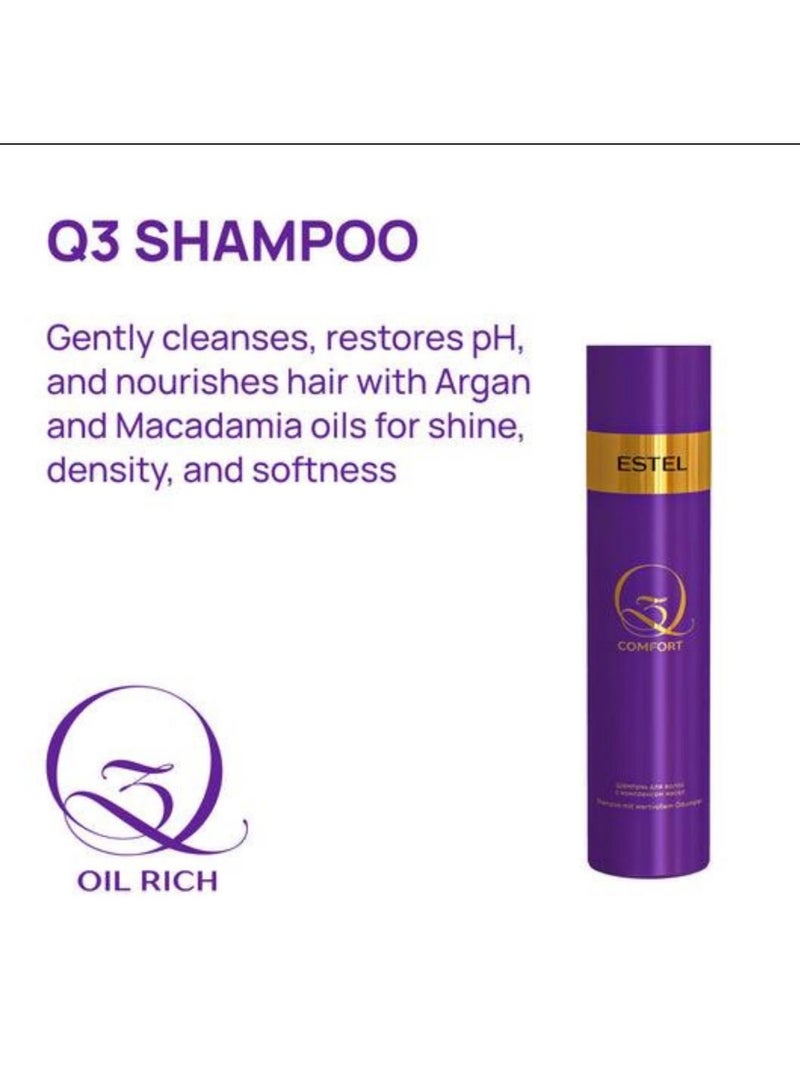 ESTEL Professional Q Comfort Oil Complex Hair Shampoo 250ml – Nourishing Shampoo for Dry, Damaged & Color-Treated Hair – Moisturizing, Repairing & Shine Enhancing Hair Care - Image 2