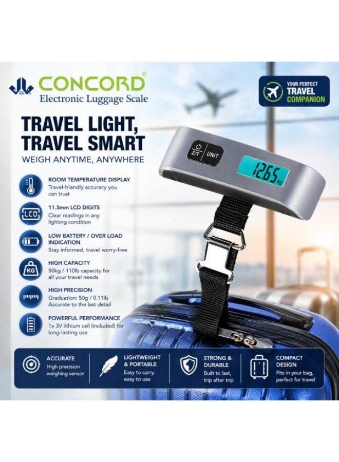 ميزان أمتعة إلكتروني من Concord – ميزان سفر رقمي محمول - Image 3