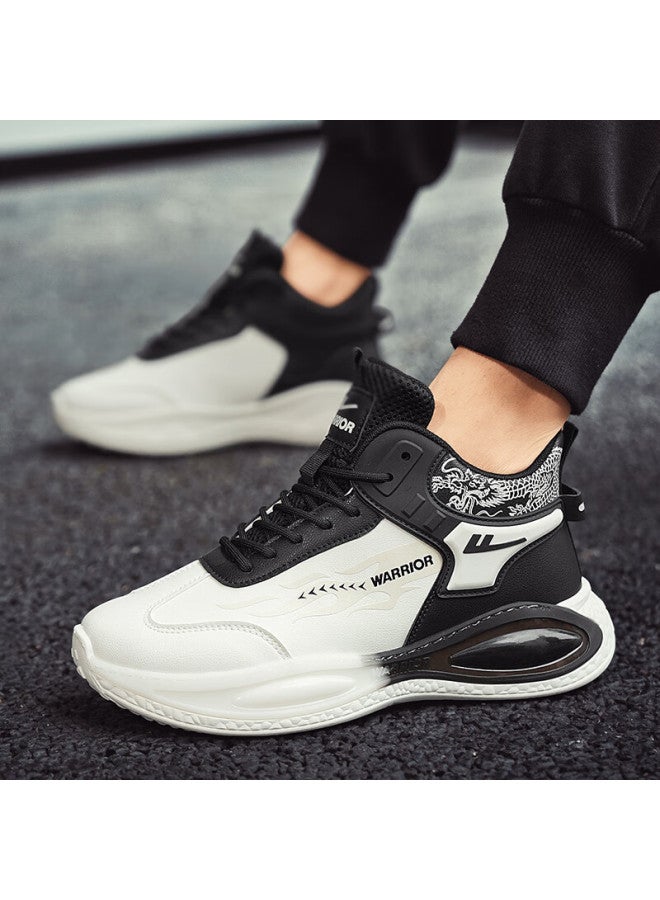 Pull Back Warrior Men's Casual Shoes Autumn Thick Sole Rebound Sports Shoes Wxy-h970n Beige Black Size 41 - Image 4