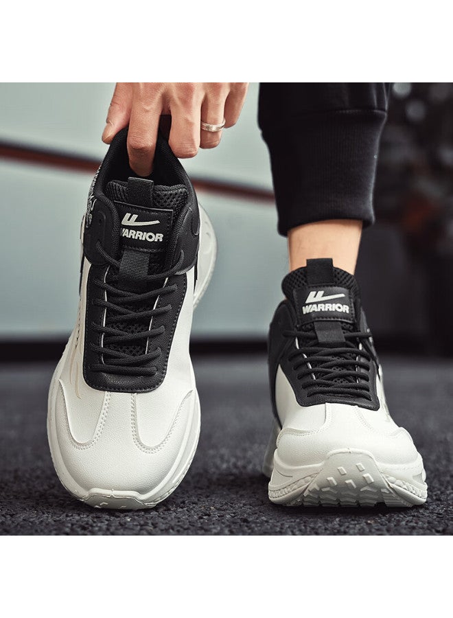 Pull Back Warrior Men's Casual Shoes Autumn Thick Sole Rebound Sports Shoes Wxy-h970n Beige Black Size 41 - Image 3