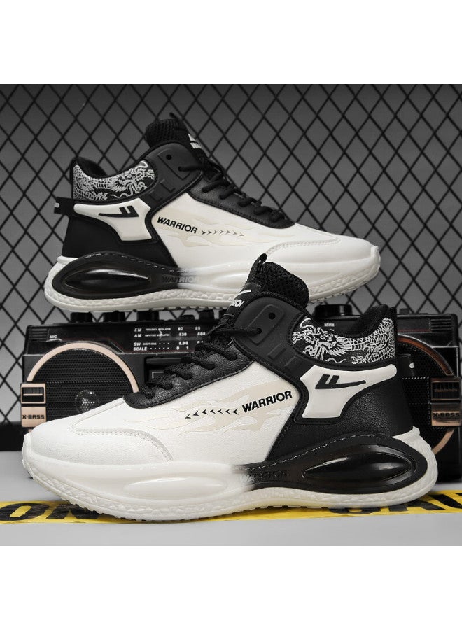 Pull Back Warrior Men's Casual Shoes Autumn Thick Sole Rebound Sports Shoes Wxy-h970n Beige Black Size 41 - Image 1